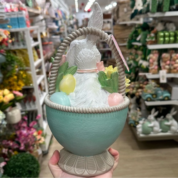 Easter Bunny in Daisy Egg Basket - Picture 8 of 8